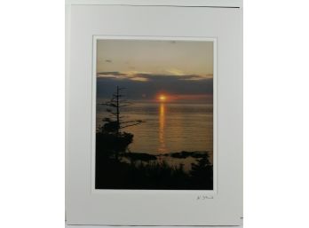 Signed Matted Photograph By Nancy Stanich - 'An Island Sunset'