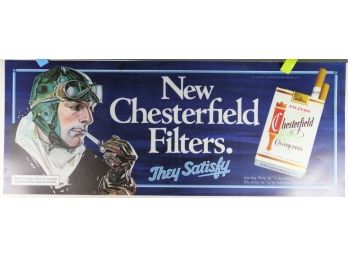 NYC Subway - Advertising Sign - New Chesterfield Filters Cigarettes (Plastic So It Can Be Back Lit)