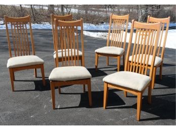 6 Hardwood Dining Room Chairs - Craftsman Style