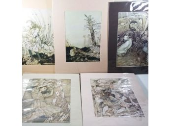 9 Matted Arthur Rackham - Alice In Wonderland (1907) Prints - As New