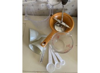 Measuring Spoons,  Funnels, Grinder And Measuring Cups