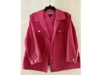 Pretty Pink Denim Jacket By Lauren Jeans Company Size 1X