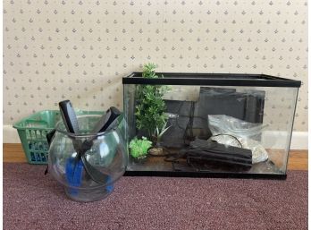 2 Fish Tanks A Bunch Of Supplies For Them All In Great Condition