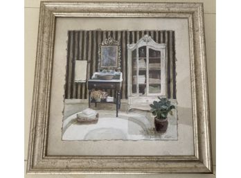 Nicely Framed Print Of A Vintage Bathroom Vanity