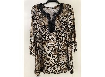 Bring Out The Wild Side JM Collections Size 1X Blouse