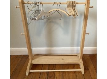 Very Cute Free Stand Clothes Rack With Hangers For Doll Clothes Great Condition