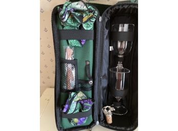 This Is Cool Wine Bottle Carrier With 2 Glass A Cork Screw 2 Napkins And A Cork What More Could You Want?