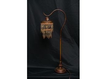 Gooseneck Lamp With Beaded Fringed Shade