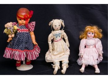 Three Vintage Dolls