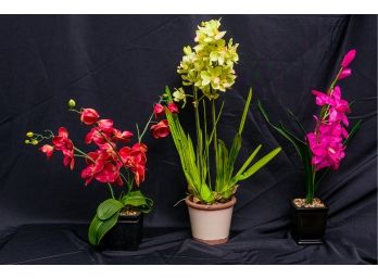 Three Faux Orchid Arrangements