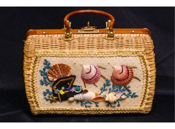 Vintage Beach Straw Pocketbook