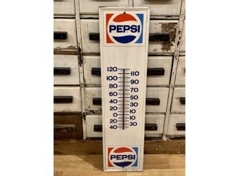 Old Vintage Pepsi Cola Metal Thermometer Stout Sign