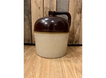 Antique Stoneware Brown And Tan 1 Gallon Jug