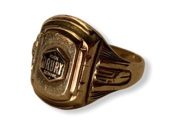 10k Gold 1940 Class Ring Drury High School Size 7