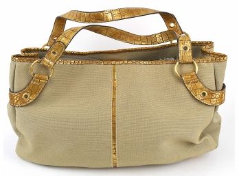 Large Canvas And Leatherette Tote