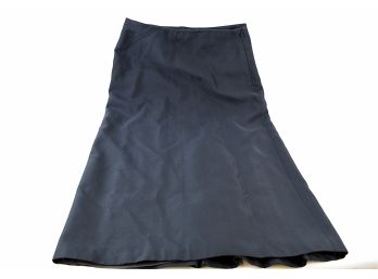BCBG Long Black Sculpted Silk Skirt