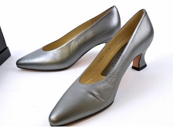 Evan-Picone Brand New Silver Spanish Leather Pumps