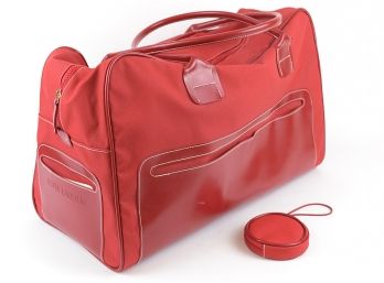 Large Red Overnight Tote With Small Companion Purse