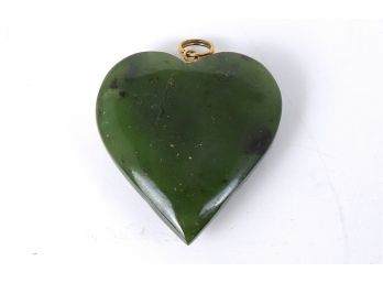 Heart-Shaped Polished Jade Pendant