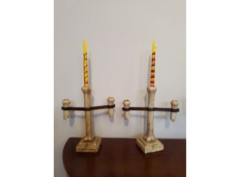 Very Strange Gothic Looking Candle Holders And Candles