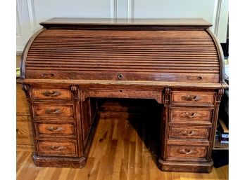 WOW!!  Exquisite Roll Top Oak Desk - Historically Important Antique Circa 1890