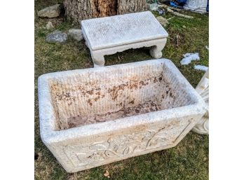 Very Very Heavy But Beautiful Marble Planter With Marble Stand -