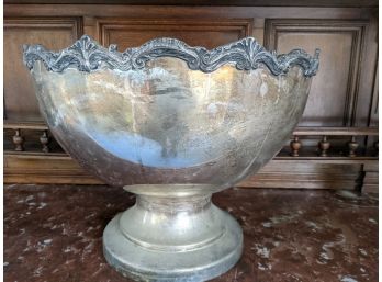 Extra Large And Impressive Antique Silver Plated Pedestal Bowl