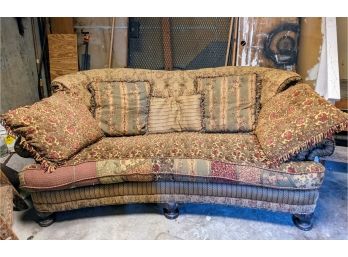 Victorian And Ralph Lauren Style Oversized Couch With Throw Pillows