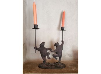 Joyful! Dancing Bear Candle Sticks -Suitable For Outdoor Use