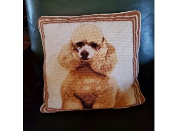 Precious Poodle Needlepoint / Tapestry Throw Pillow