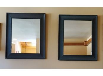 Modern! Set Of (2) Grey-Framed Hanging Mirrors