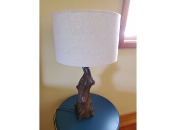 Rustic Wood Lamp - WORKS!