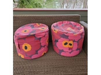 Fun! Set Of (2) Marikmekko Vintage Poufs!