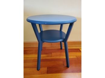 Blue Round Side Table / Nightstand