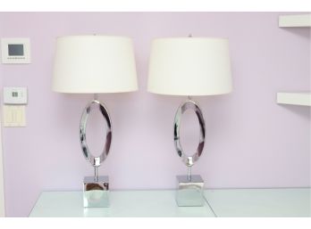 Set Of 2 Chrome Table Lamps