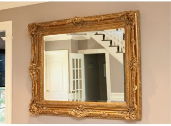 Elaborate Gold Gild Beveled Glass Mirror