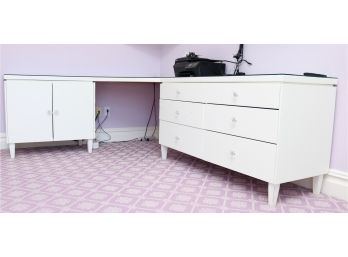 Corner Multipurpose Desk/dresser With 6 Drawers