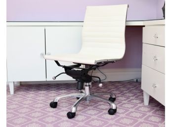 Chrome And Leather Adjustable Swivel Chair Lavender Room