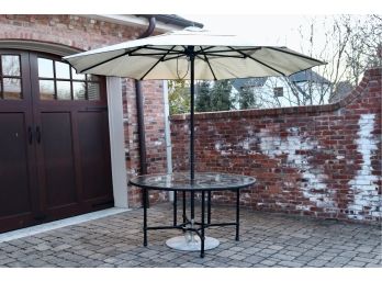 Brown Jordan Round Dining Table With Commercial Grade Sunbrella  Retail $1550