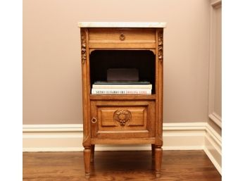 Marble Top Country Chic Cabinet With Drawer