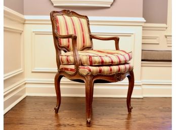 Neo Classic Striped Upholstered Arm Chair 2of 2