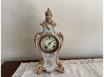 Ansonia Clock Co. & Royal Bonn Porcelain Mantle Clock