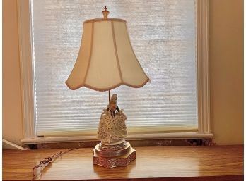 Antique Porcelain & Brass Female Figural Lamp