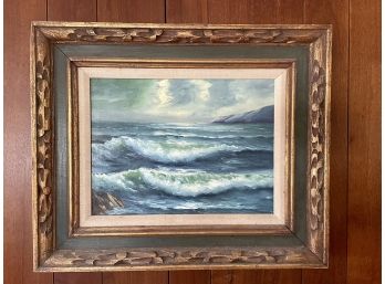 'The Breakers' Framed Original Oil, Signed Vasques