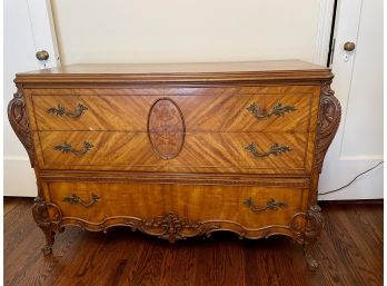 1920s Walnut Dresser With Decorative Marquetry Work