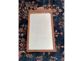 Antique Wood Framed Beveled Glass Wall Mirror