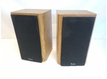Vintage Pair Of Infinity Wood Bookshelf Speakers With Matching Numbers