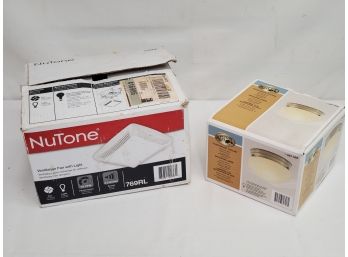 New NuTone Ventilation Fan With Light And Hampton Bay Interior Flush Mount Ceiling Fixture