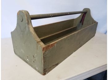 Antique Wood Painted Long Tool Box