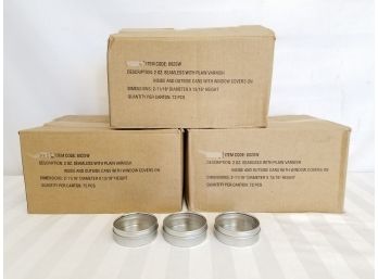 Three Cases 2oz Silver Seamless Window Tins - 216 Total Tins